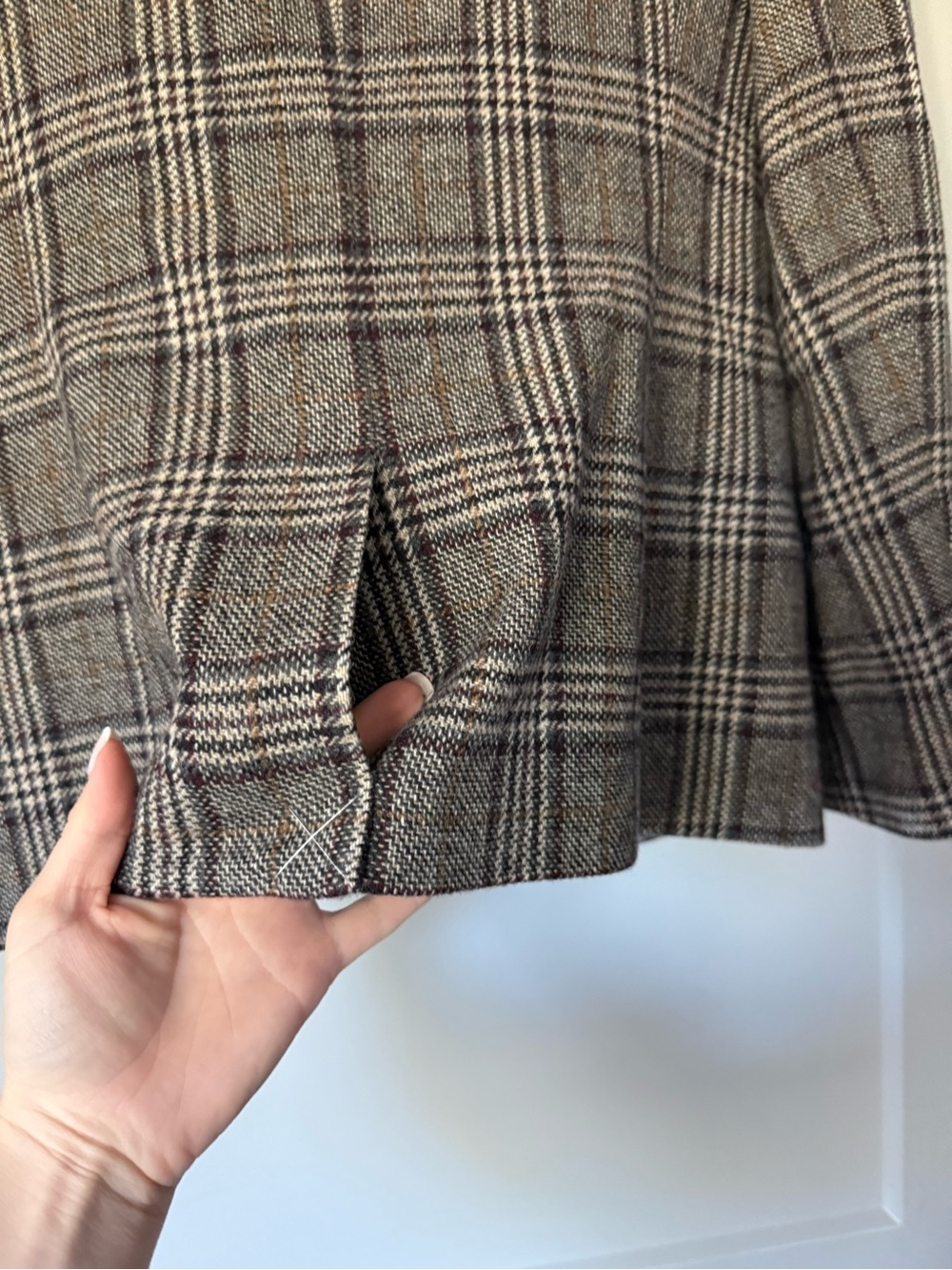 Brooks Brothers Peak Lapel Blazer Jacket in Glen Plaid Wool Moon Fabric Size 4 - Picture 6 of 16